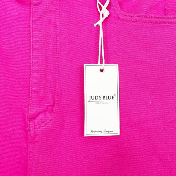 NWT Judy Blue Women's High Waist Dyed Hot Pink 90’s Straight Denim Jeans 15/32 - Picture 5 of 5